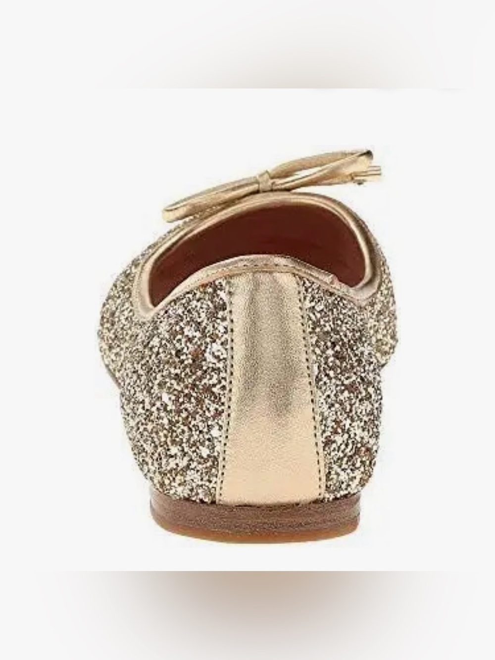 Kate Spade NY Gold Glitter Willa Ballet Flat with Bow Charm - Picture 2 of 8